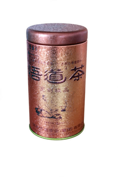 圆形茶叶罐，马口铁铁盒